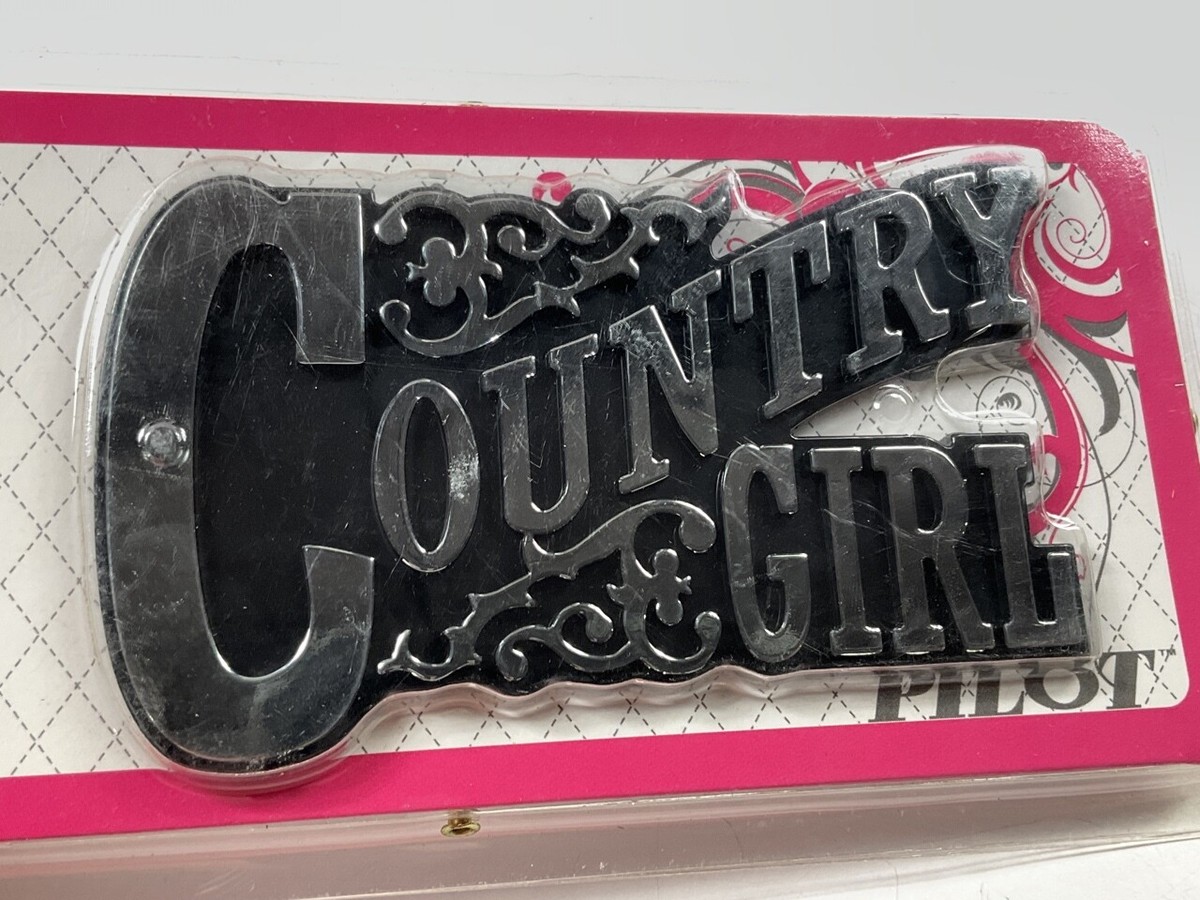 Pilot Automotive Silver \"Country Girl\"Stick-on Decoration Car...