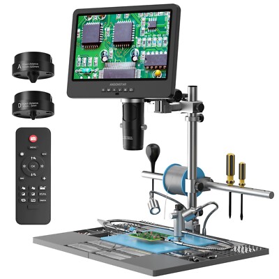 Andonstar AD249S-M-Plus Trinocular HDMI Digital Microscope 10'' + Extension Base
