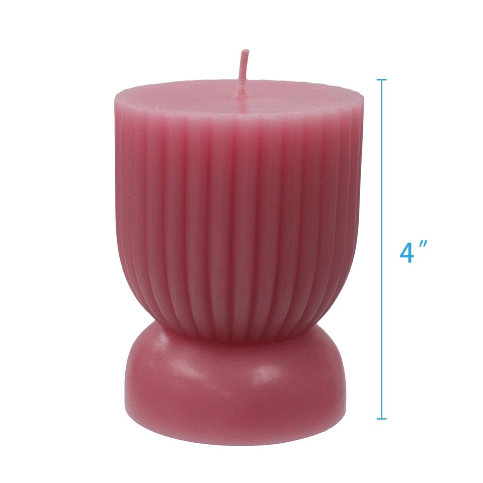 Better Homes & Gardens Unscented Ribbed Pillar Candle, 3x4 Inches, High