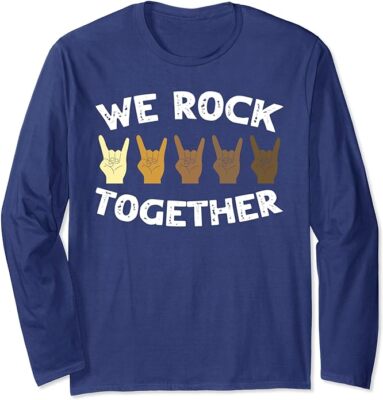 Cool We Rock Together Rocker Hand Long Sleeve Tshirt