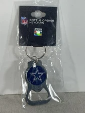 Dallas Cowboys Premium Solid Metal Bottle Opener Keychain, Silver Key Ring
