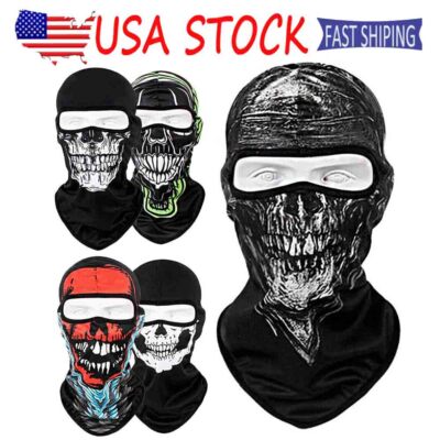 Face Mask Scary Skull Full Face Cover Baclava for Cosplay Party Outdoor Fishing