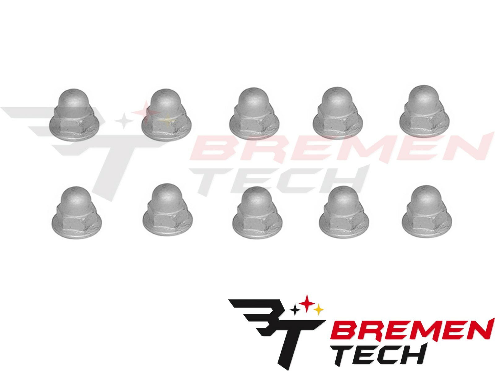 New License Plate Mounting Nut GRAY STEEL Acorn Metric 6mm for Volvo 10