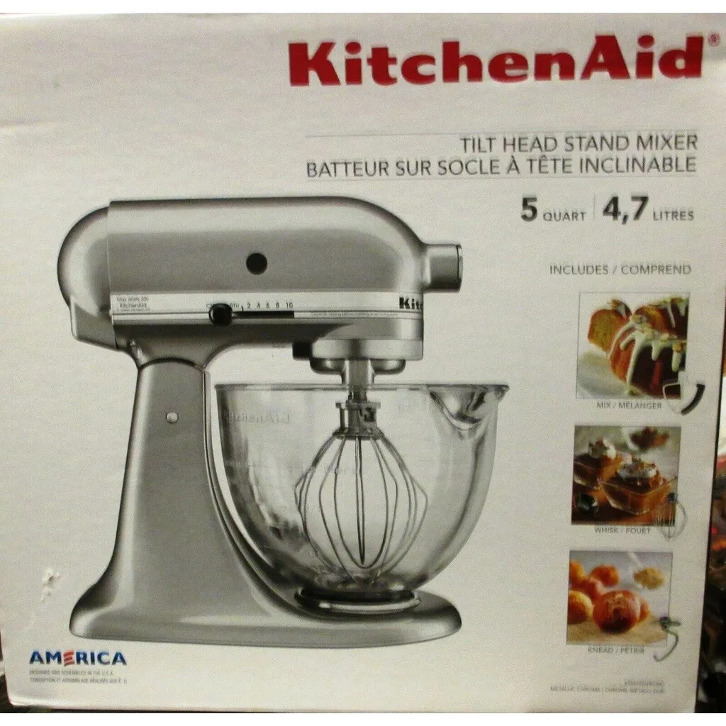 KitchenAid 5-Qt. Tilt-Head Stand Mixer with Glass Bowl and Flex Edge Beater  