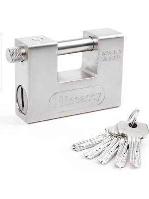 5 Schlüssel Super Silber Schwerlast Vorhängeschloss Schloss für Garage Lager Container 