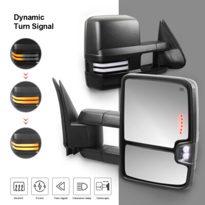 Mirror Glass Replacement Power Heated Tow Mirror For 03-06 Chevy Silverado Sierra 1500 2500HD Specchio Bagno Con Mensola - Foto 8
