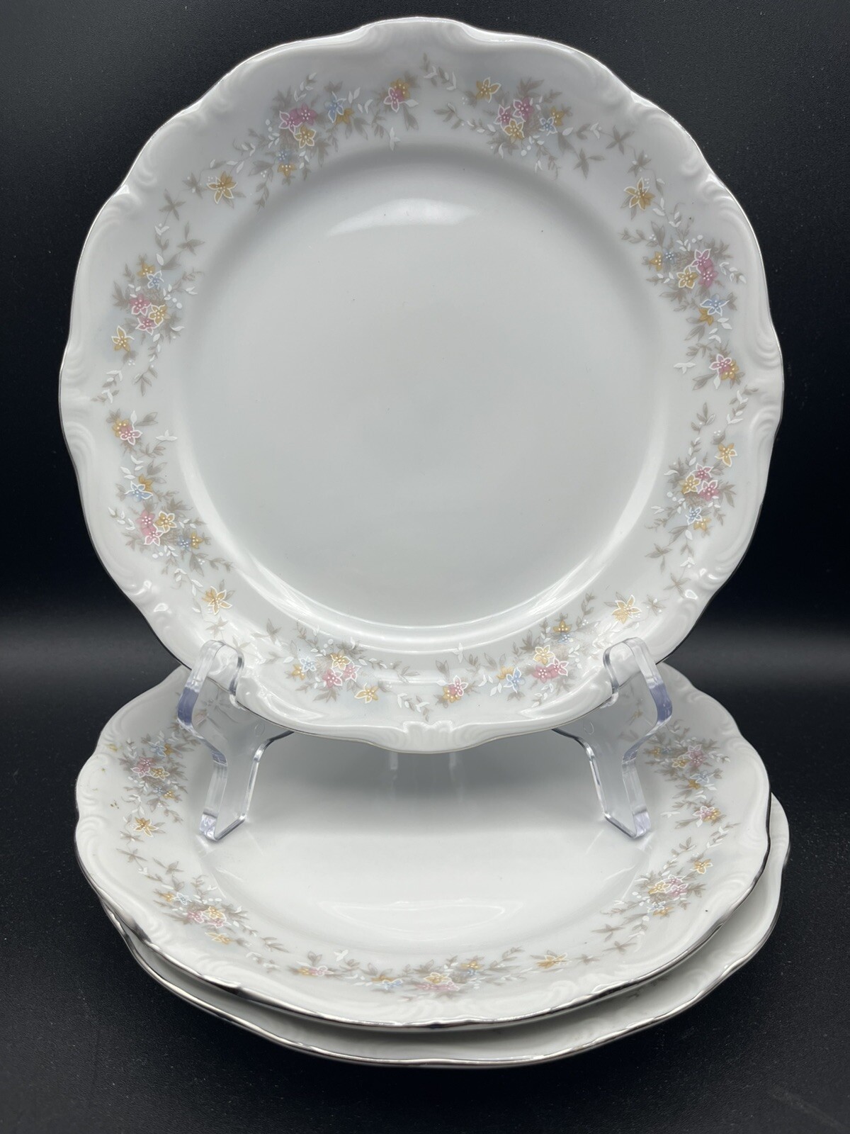 Set 3 Johann Haviland Bavaria Germany Fine China Salad Plates Floral Splendor