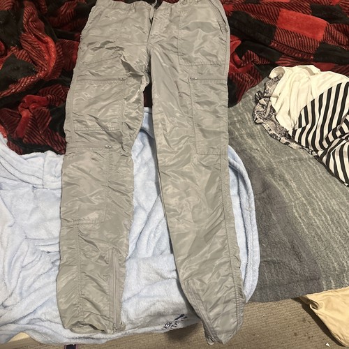 Vintage Parachute Pants 1984 Black Stallion Silver 33 L