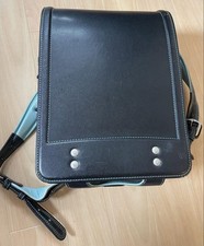 Tsuchiya Kaban Randoseru Leather Black Blue Japanese School Bag Used