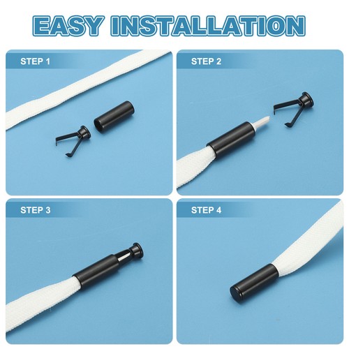 Shoelace Tips 0.79 Inch Fit for Metal Shoe Lace End Caps 8 Pack Navy Blue - Imagen 6 de 7
