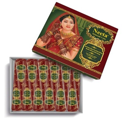 Neeta Henna Mehandi Temporary Tattoo Active Magic Red 24 Cones+Mehandi Oil
