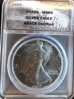 1991 American Eagle ANACS MS-69 Certified US Mint Bullion-0.999 Silver 1 Oz Coin