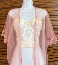 Beautiful Lace Boned Corset Bustier Wedding Bridal Retro Lingerie Top 34D