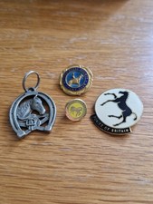 Collection Of Pony Club, British Horse Society, Headington School Badges Etc