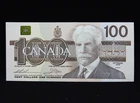 1988 $100 Dollars Bank of Canada Banknote Bill AJV 3001353 Thiessen Crow UNC Gr