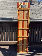 Vintage 71” Paris Wooden Toboggan Snow Sled w/ “Goose Island” Plate, No Cushion