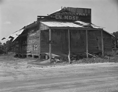 Abandoned store Advance Alabama Signs 666 laxative colds fever ton- Old Photo
