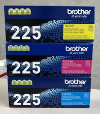 3 Brother Genuine TN225 High Yield CMY Toner TN225C TN225M TN225Y Original OEM