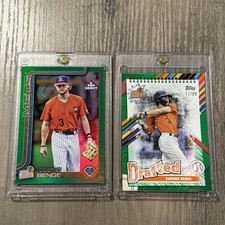 2025 Topps Pro Debut Carson Benge Just Drafted Green Foil /99 & Base Green /99