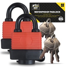 Heavy Duty Weatherproof Padlock 40mm Outdoor Security Iron Lock Shed Safety 3Key