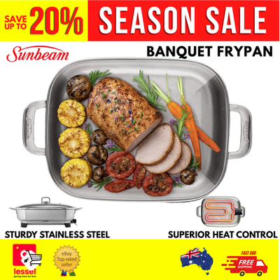 Sunbeam Electric Banquet Cooker Frying Pan Frypan 2400W Stainless