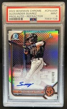 2022 Bowman Chrome Alexander Suarez Auto Refractor 1st #/499 Giants PSA 9
