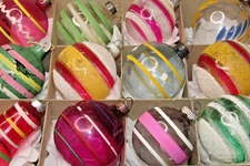 Lot Vintage Unsilvered Glass Assorted Mica BALL Christmas Ornaments Corning USA