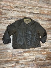 Mens Columbia Faux Leather Bomber Biker Jacket Size XXL Distressed Worn Y2K VTG