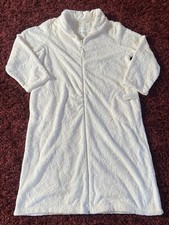 NWT Carole Hochman Velour Plush Ivory Floral Full Zip Robe/Bathrobe - Size L NEW