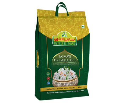 BSATEEN AL SHARQ Basmati 1121 Sella Rice - 10 Lb Extra Long Grain