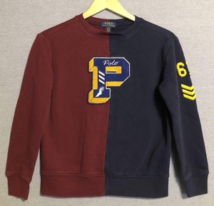 Polo Ralph Lauren Sweater Boys 10-12 Medium Varsity Letterman Patch Sweatshirt