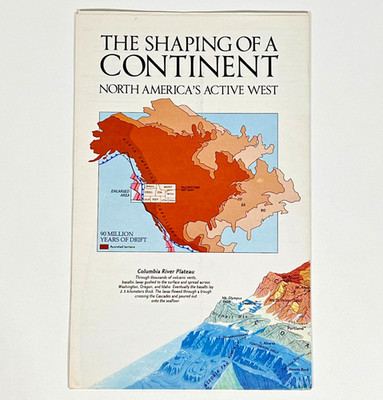Vintage 1985 National Geographic Shaping of a Continent Plate Tectonics Map