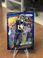 2025 Panini Prizm Nico Collins #231 Black & Blue Checker Prizm SP Texans