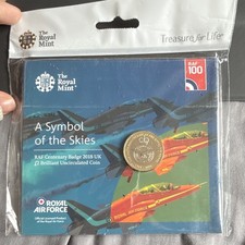 Royal Mint 2018 UK £2 Two Pounds RAF Centenary Badge Brilliant Uncirculated