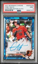 2021 Bowman Chrome 1st - Coby Mayo #BSPA-CM Sapphire Auto PSA 9 (AU,RC)