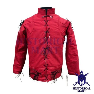 Mittelalter-Doublet mit durchgehendem Ärmel und Spitzenverschluss vorne - Ren...