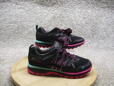 Fila Trail Running Shoes Womens Size 6 Black Pink Teal Memory Lite 5JM00277-960