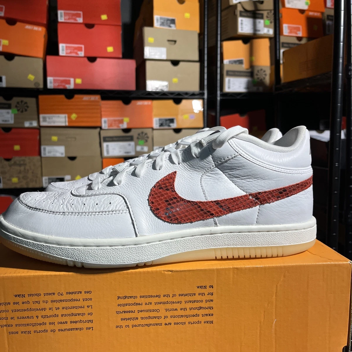 NEW - Nike Sky Force 3/4 Premium Snakeskin Shoes White/Red/Blue CW7074-100 Rare Nike Sky Force 3/4 Red & Blue White Shoes Snakeskin Cw 7074  main image 4