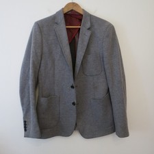 William Hunt Knitted Blazer Medium Cardigan 38 Grey Wool Savile Row Smart Casual