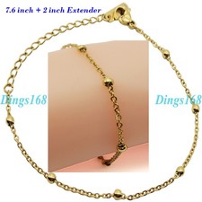 Real 18K Yellow Gold Filled Tarnish-Resist Italian Thin Rolo Chain Bracelet A5H