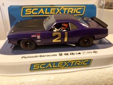 Coche Ranura Scalextric Púrpura Personalizado Cuda 1/32 Con Luces