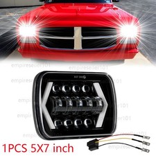 5X7" 7x6" LED Headlight Halo DRL For Dodge Ram 50 D150 D250 D350 W150 W250 W350