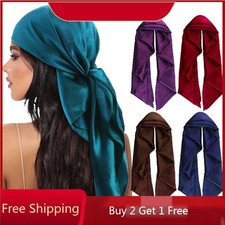 35" Square Scarf Muslim Women Hijab Wrap Head Shawls Soild Color Headscarf Arab
