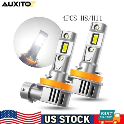 4* White H11 H8 LED Headlight Bulb High Low Beam Light 6500K Bright OXILAM A