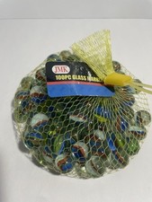 100 GLASS MARBLES Cat's Eye New Old Stock SEALED Bag JMK