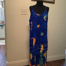 In Gear NWT vintage 90s med maxi vacation cruise tropical sea life sundress