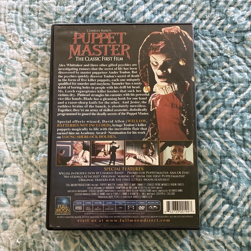 Puppet Master (DVD, 1990) SIGNED BY CHARLES BAND Full Moon Horror FREE S&H - Picture 2 of 4