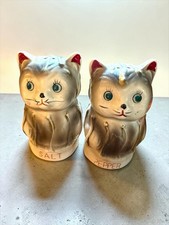 Vtg Set Of TILSO CAT Salt & Pepper Shakers Kitsch Kitty Cat W/ Squeakers