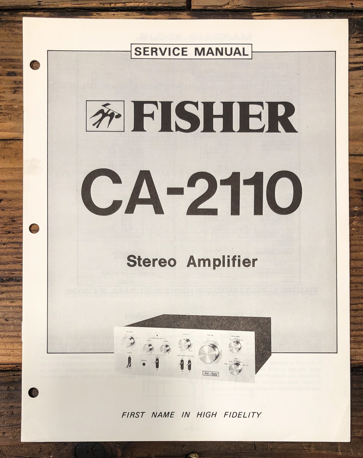 Fisher CA-2110 Amplifier Service Manual *Original*
