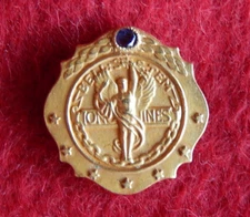 14k Gold Bell System Long Lines Service Award Pin Vintage 7 Star 35 Year AT&T